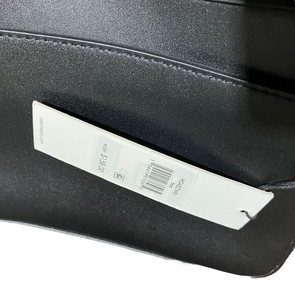 Calvin Klein‎ Bag WMNS Black Rossa Crossbody Faux Leather Gold Travel Luxury Zip - Picture 7 of 9